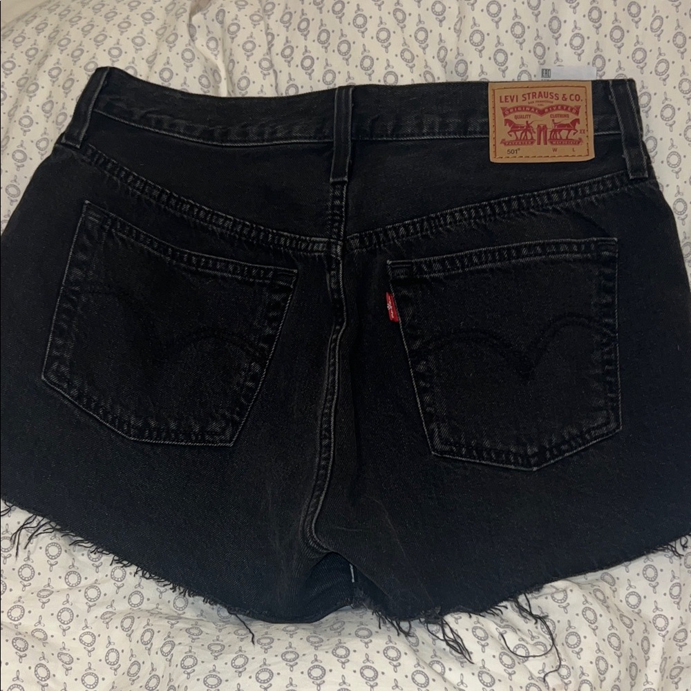 Levi’s 501 cutoffs, Black Denim